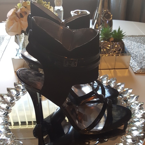 NIB Marc Fisher Sashay Black Multi Heels Sz.10 - Picture 2 of 5